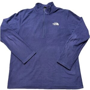 The North Face TKA 100 Fleece Pullover Blue 1/4 Zip Mens Large Lightweight Hike